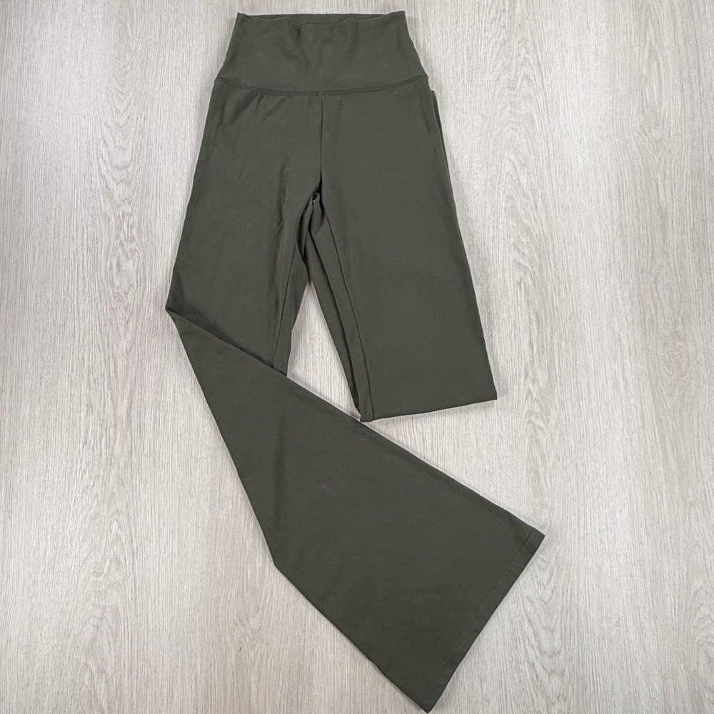 Flare Yoga Leggings OFFLINE by Aerie OG High Waisted Olive Green Athleisure Yoga